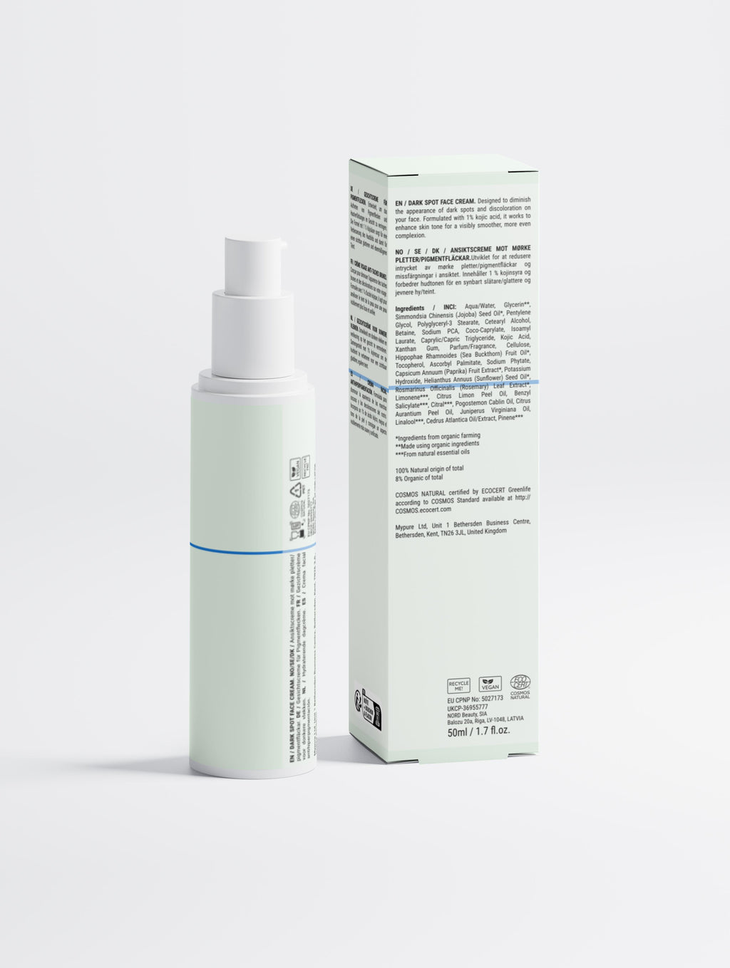 Crème pour le visage anti-taches brunes à l'acide kojique